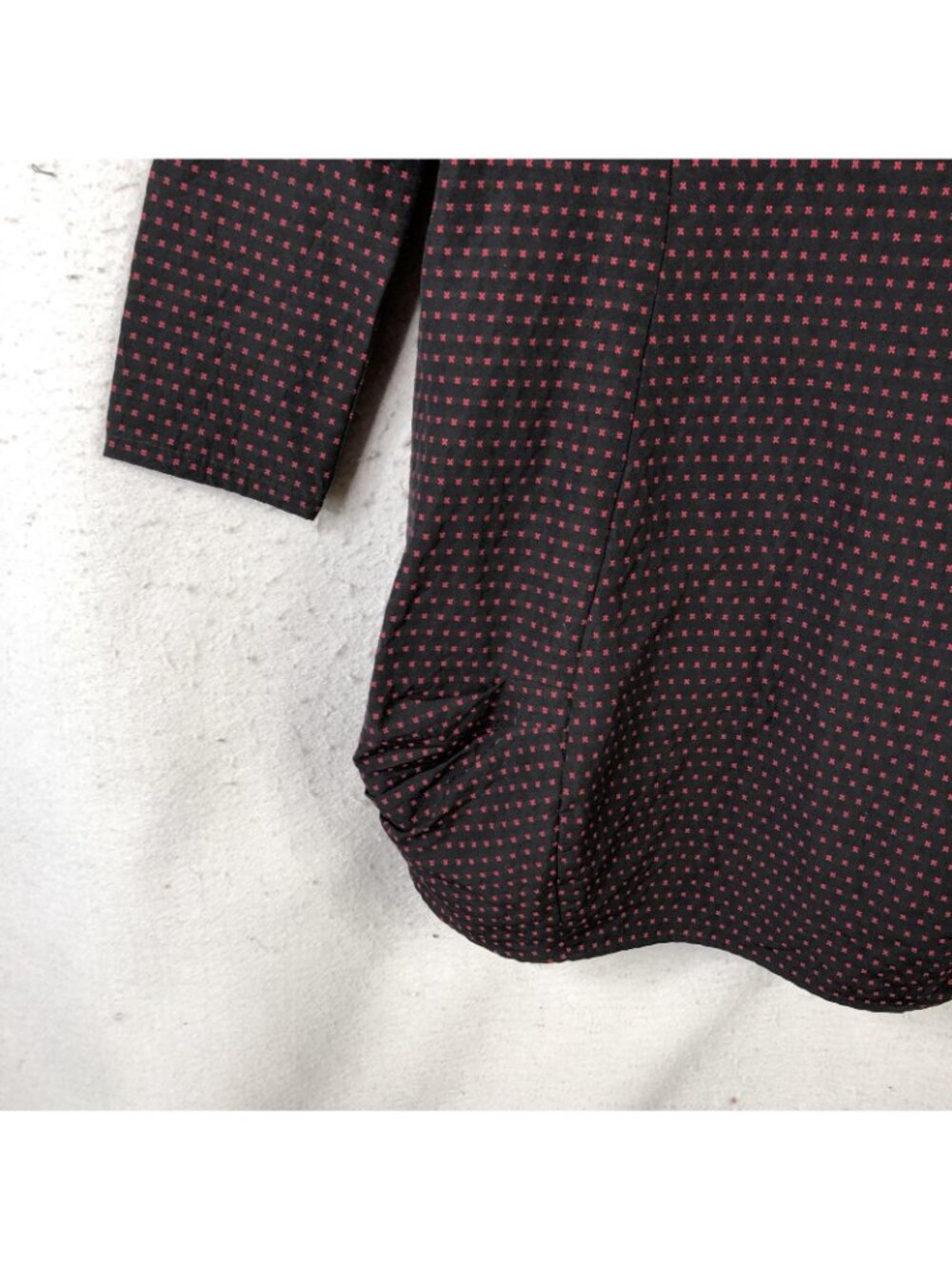 Niche Dress Womens XS Black Geometric Cowl Neck Sweater Shift Pockets 3/4 Sleeve - Picture 11 of 13